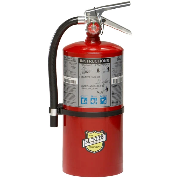 Buckeye 10 lb ABC Fire Extinguisher (Short) with Wall Hook, aluminum valve, 4-A:60-B:C rating (112/PLT)
