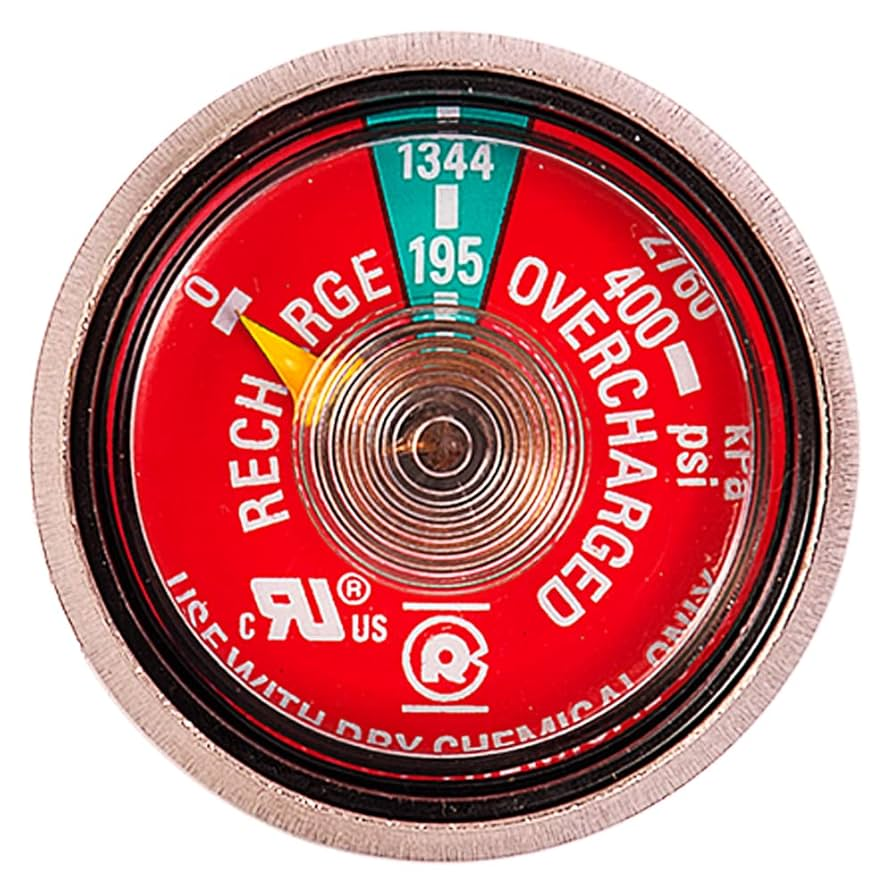 Amerex Gauge 195 psi, Dry Chem Aluminum Valve, 2.5 - 20 (6/PK)