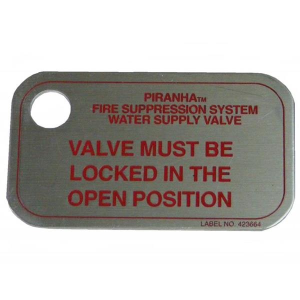 Piranha Water Supply Valve ID Tag (10/PK)