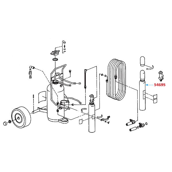 Ansul Nitrogen Cylinder with Quick-Opening Valve, 23-B (for Wheeled Extinguisher Model 150-D)
