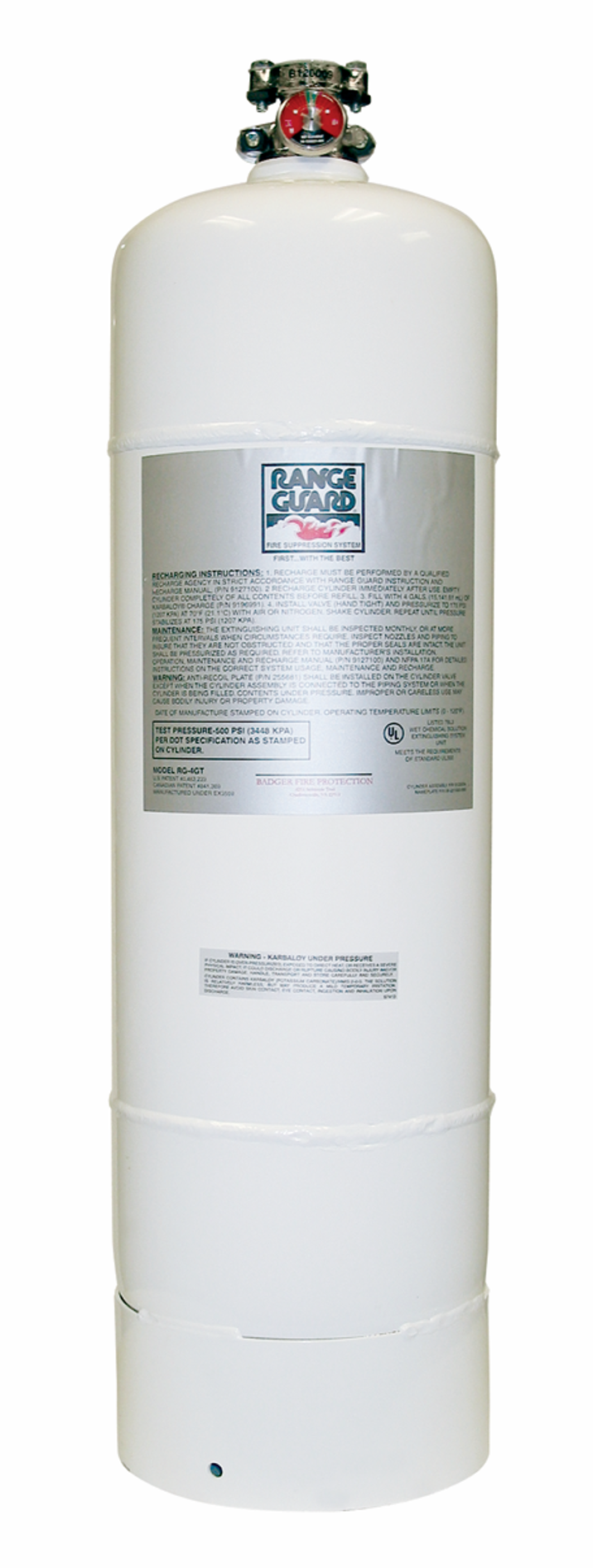 Range Guard 6 Gallon Cylinder/Valve Assembly