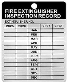 Metal Monthly Inspection Tag, 4-Year (50/PK)