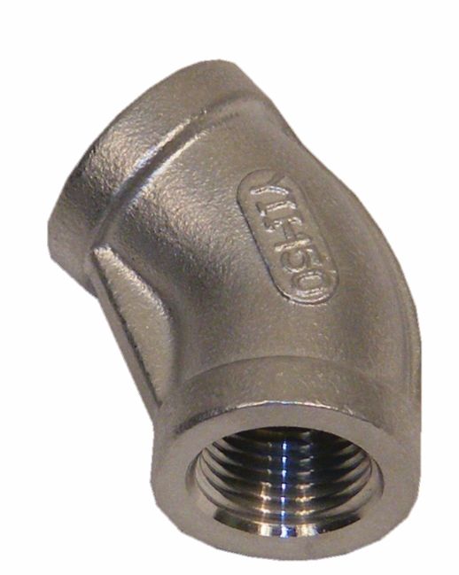3/8" 45 Degree Elbow, Stainless Steel