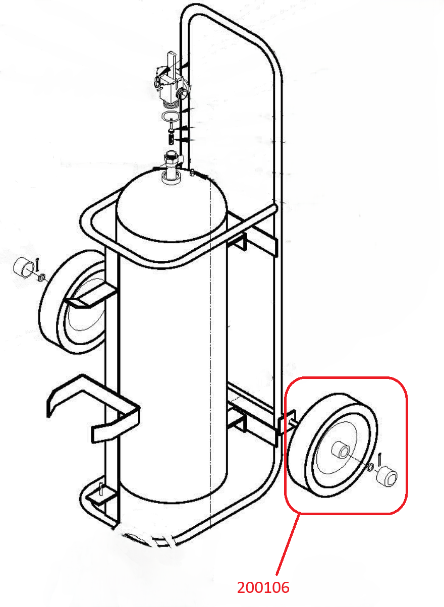 Buckeye Replacement Wheels for 50 lb Dry Chem Stored Pressure Wheeled Unit
