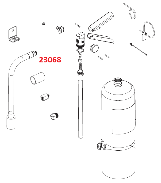 Badger Halotron Valve Stem, Small Auminum Valve