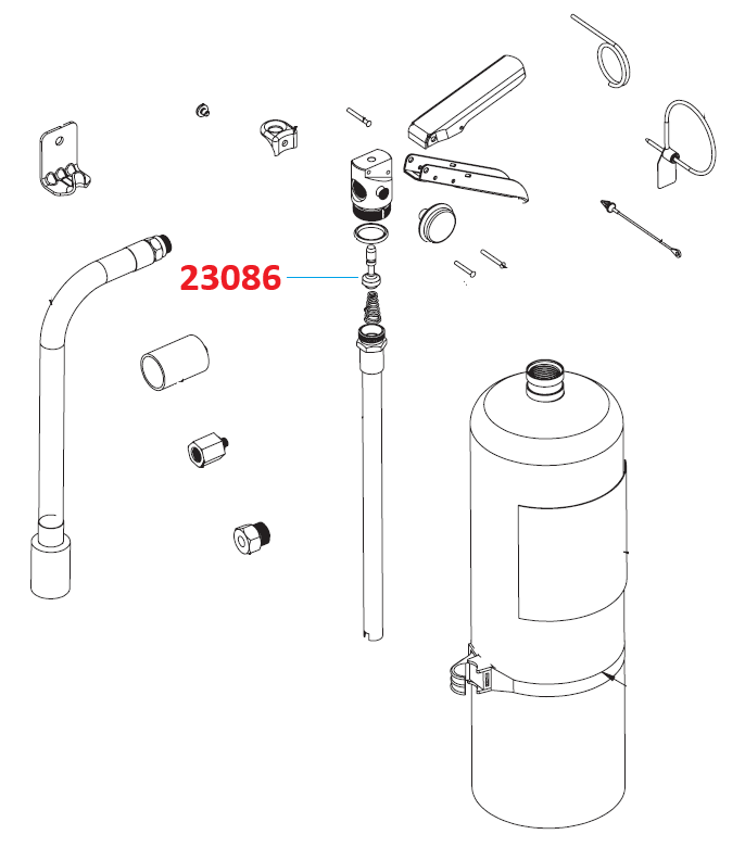 Badger Halotron Valve Stem, Large Brass Valve