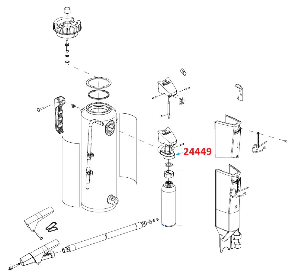 Red Line Catridge Receiver Assembly, CR, LT (RH) (for 10, 20, 30 E & G)