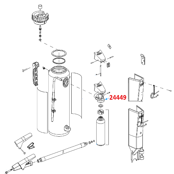 Ansul Red Line Extinguisher Cartridge Receiver Assembly, CR, LT (RH) (for 10, 20, 30 E &amp; G)
