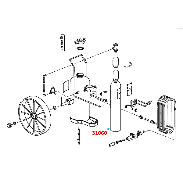 Ansul Nitrogen Cylinder with Valve, 110-B (for Wheeled Extinguisher Model 150-C)