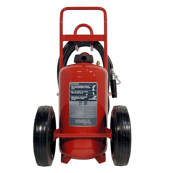 Ansul C-Model 150 lb Purple-K Long Range Wheeled Extinguisher, Model RL-LR-PK-150-C, 125 lb Purple-K agent capacity, 80-B:C rating