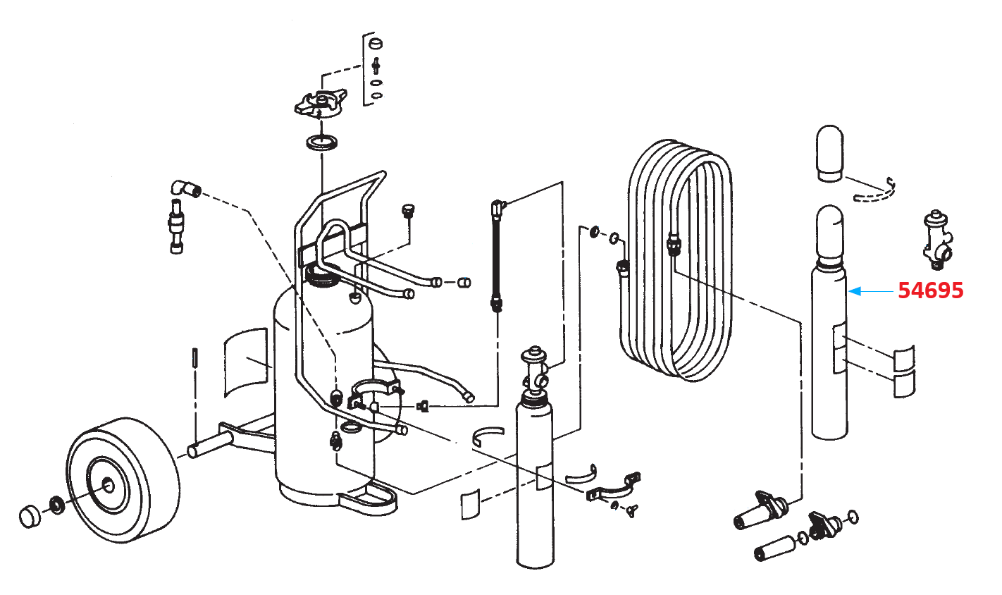 Ansul Nitrogen Cylinder with Quick-Opening Valve, 23-B (for Model 150-D)