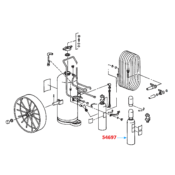 Ansul Nitrogen Cylinder with Quick-Opening Valve, 55-B (for Wheeled Extinguisher Model 350-D)