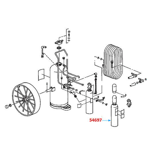Ansul Nitrogen Cylinder with Quick-Opening Valve, 55-B (for Wheeled Extinguisher Model 350-D)