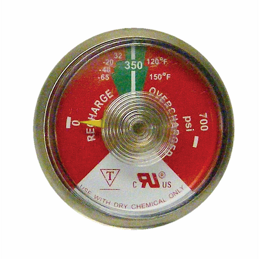 Pyro-Chem Pressure Gauge, 350 psi, for Dry Chemical