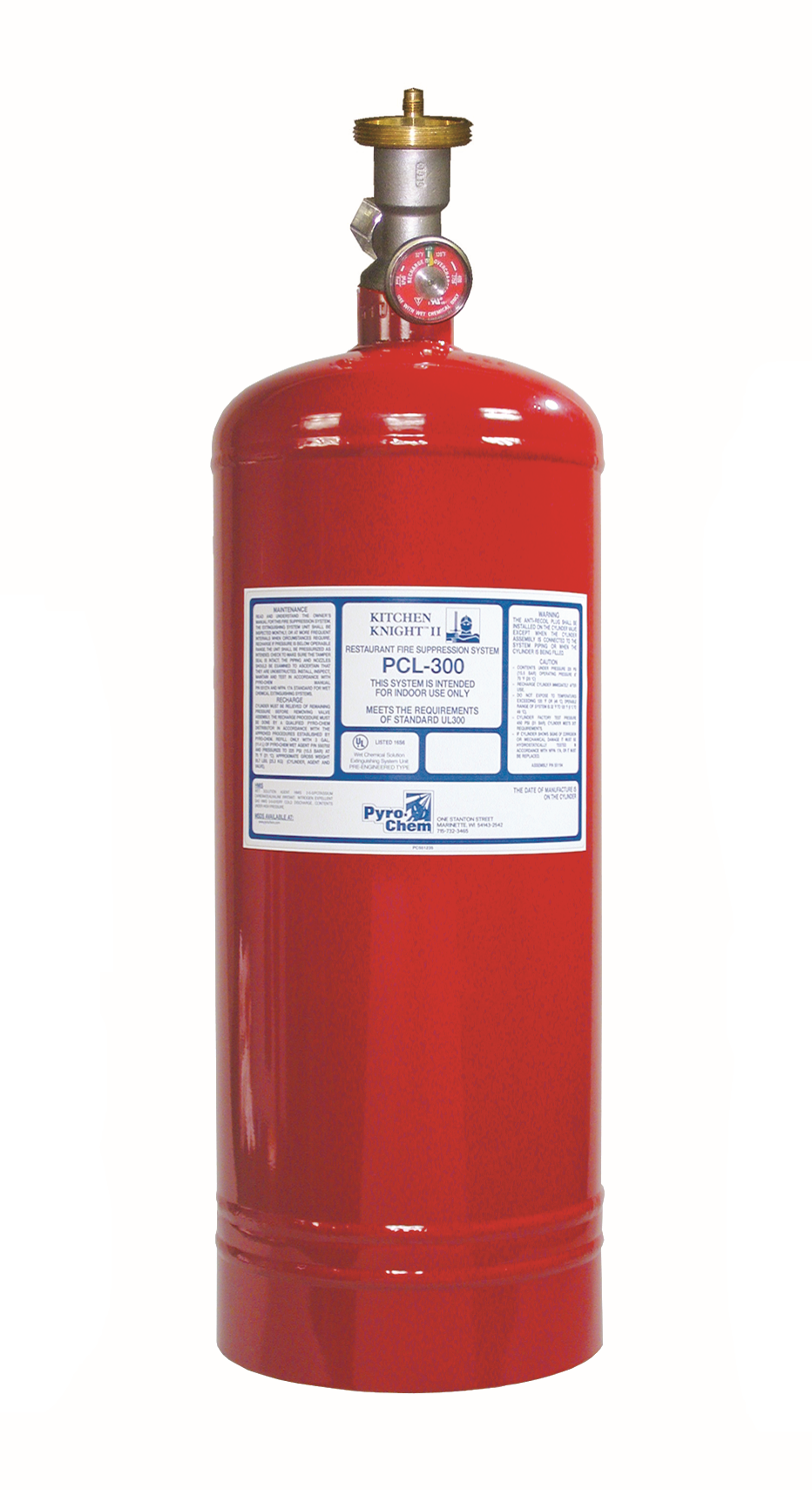 PCL-300 Agent Cylinder Assembly, 3.0 Gal.