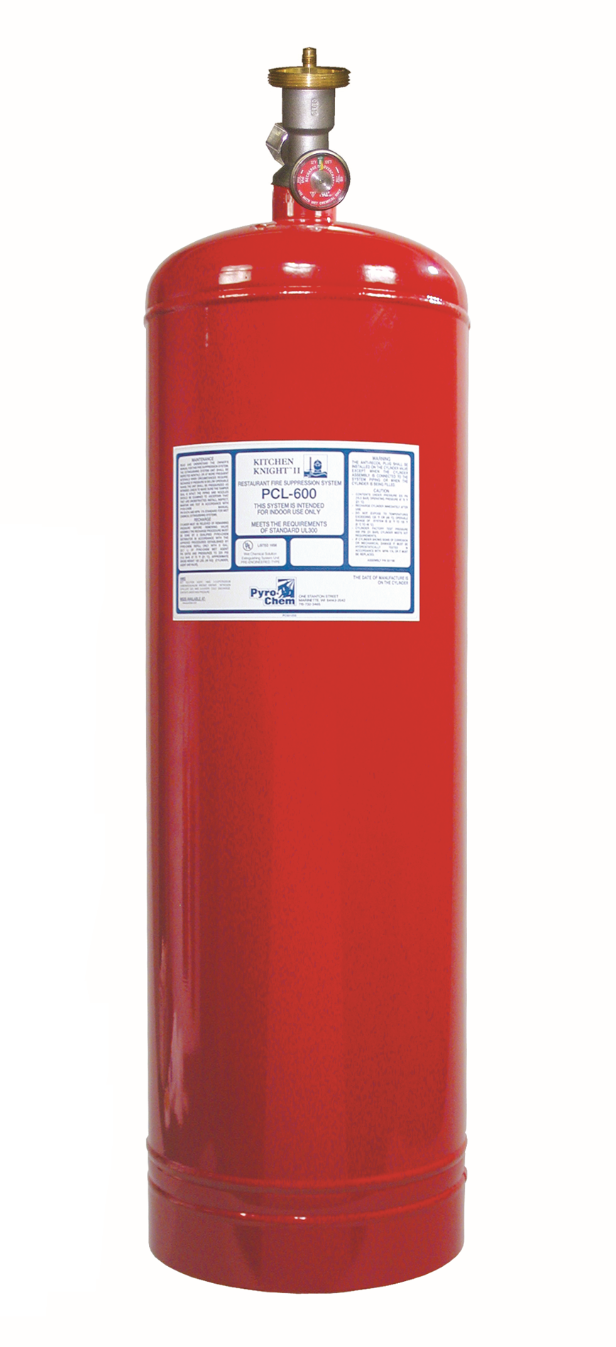 PCL-600 Agent Cylinder Assembly, 6.0 Gal.
