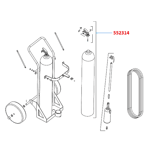 Ansul 50 lb CO2 Cylinder Shipping Assembly for CO2 Wheeled Unit