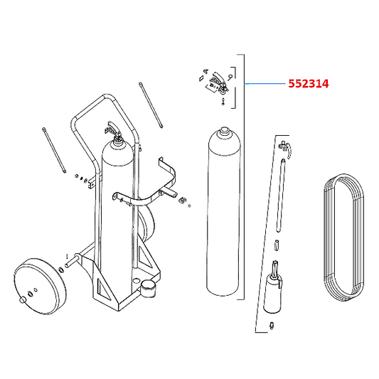 Ansul 50 lb CO2 Cylinder Shipping Assembly for CO2 Wheeled Unit