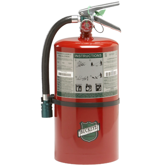 Buckeye 11 lb Halotron I Fire Extinguisher with Wall Hook, aluminum valve, hose