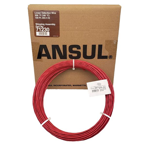 Ansul Linear Detection Wire, 356 degree, Red, 100 ft