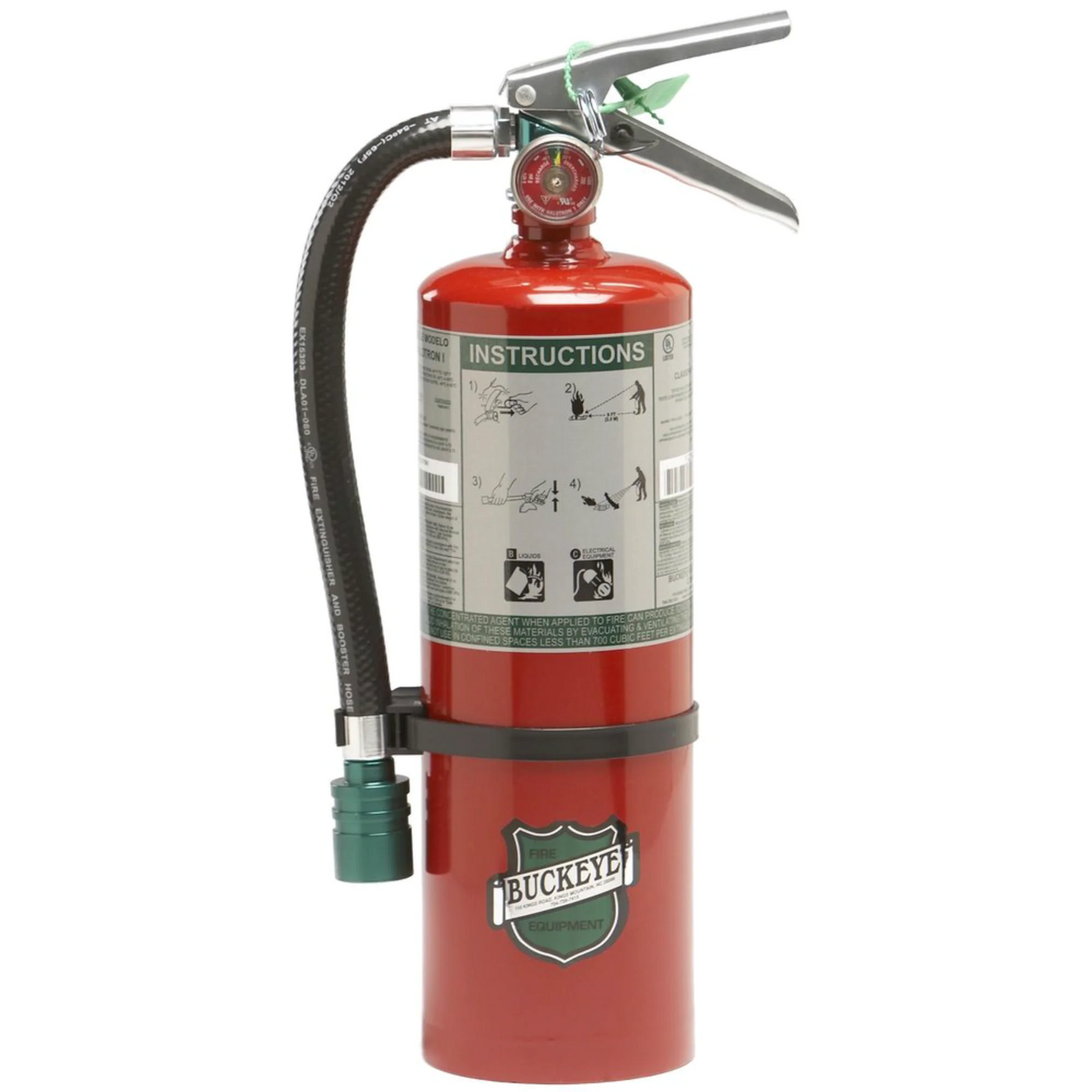 Buckeye 5 lb Halotron I Fire Extinguisher with VB, Hose
