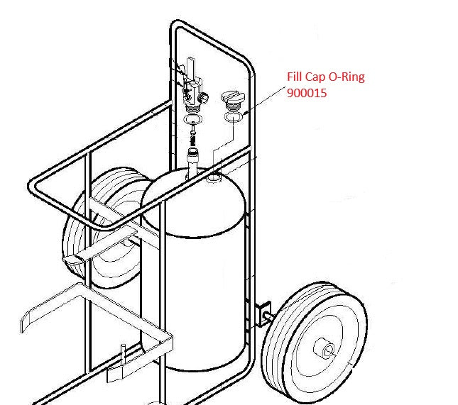 Buckeye Wheeled Unit Fill Cap O-Ring, for 150 lb Stored Pressure