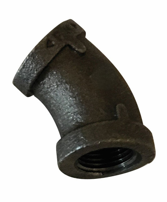 1/2" 45 Degree Elbow, Black