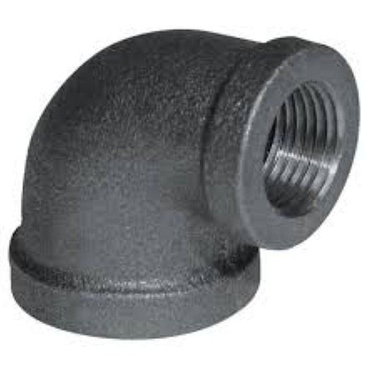1/2" x 3/8" Reducing 90 Degree Elbow, Black
