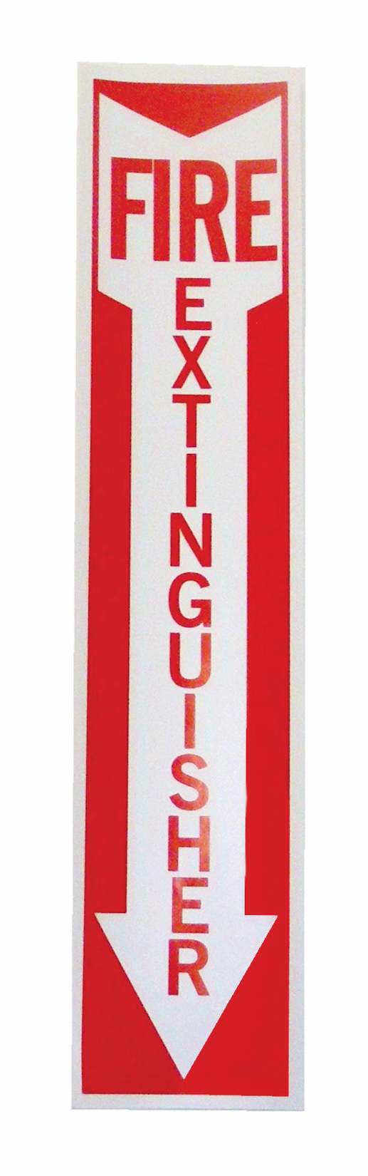 Fire Extinguisher Arrow Sign, 4" x 18", Vinyl Sticker