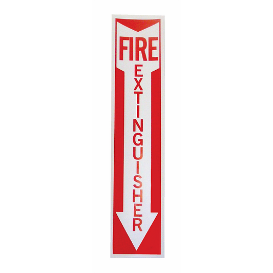 Fire Extinguisher Arrow Sign, 4" x 18", Vinyl Sticker