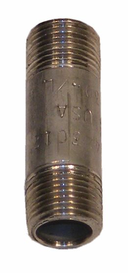 3/8" x 2" Nipple, Stainless Steel