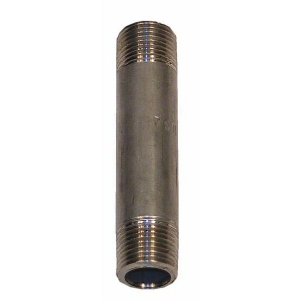 3/8" x 3" Pipe Nipple, Stainless Steel