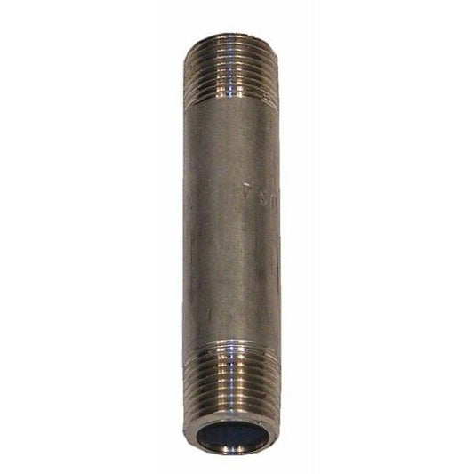 3/8" x 3" Pipe Nipple, Stainless Steel