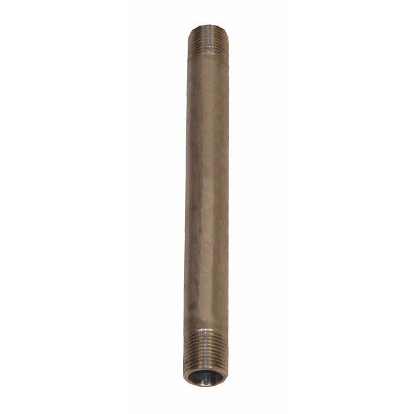 3/8" x 10" Pipe Nipple, Stainless Steel