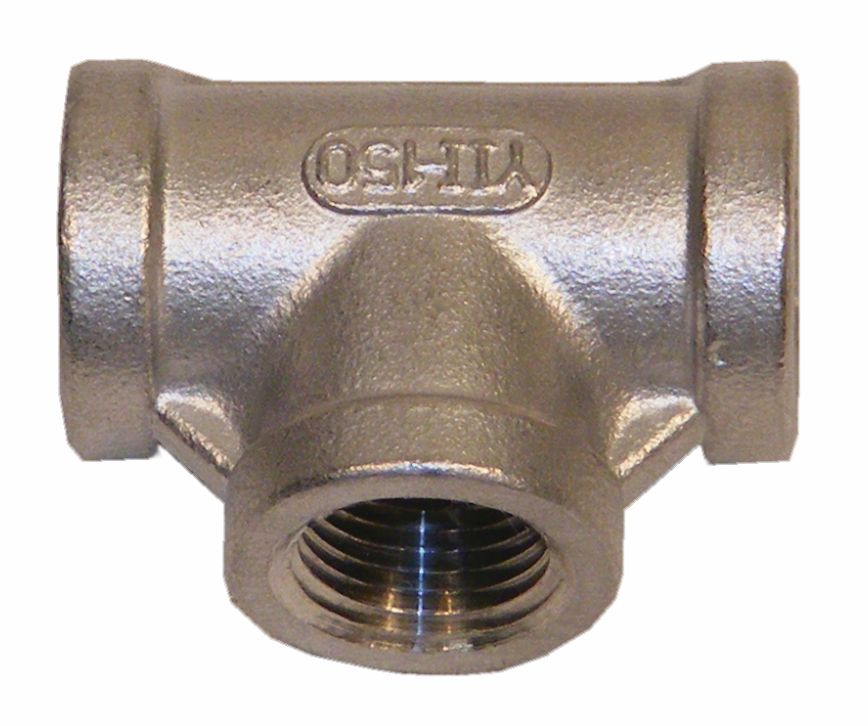 3/8" Tee, Stainless Steel